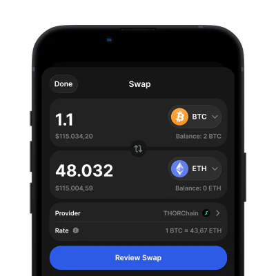 Gem Wallet cryptocurrency exchange and cross-chain swap interface
